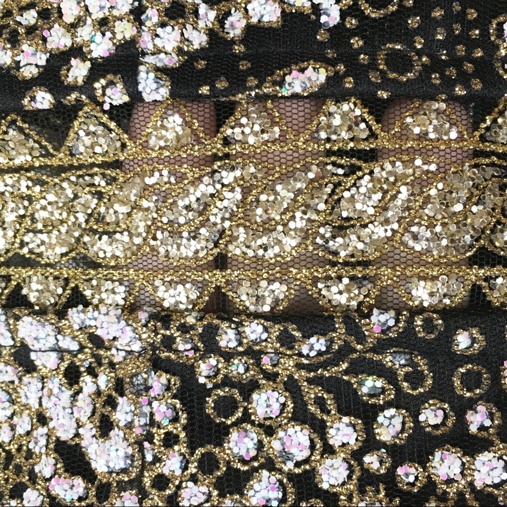 Xenia Boutique Byzantine Glitter Mini Dress Size 2 - Picture 6 of 8